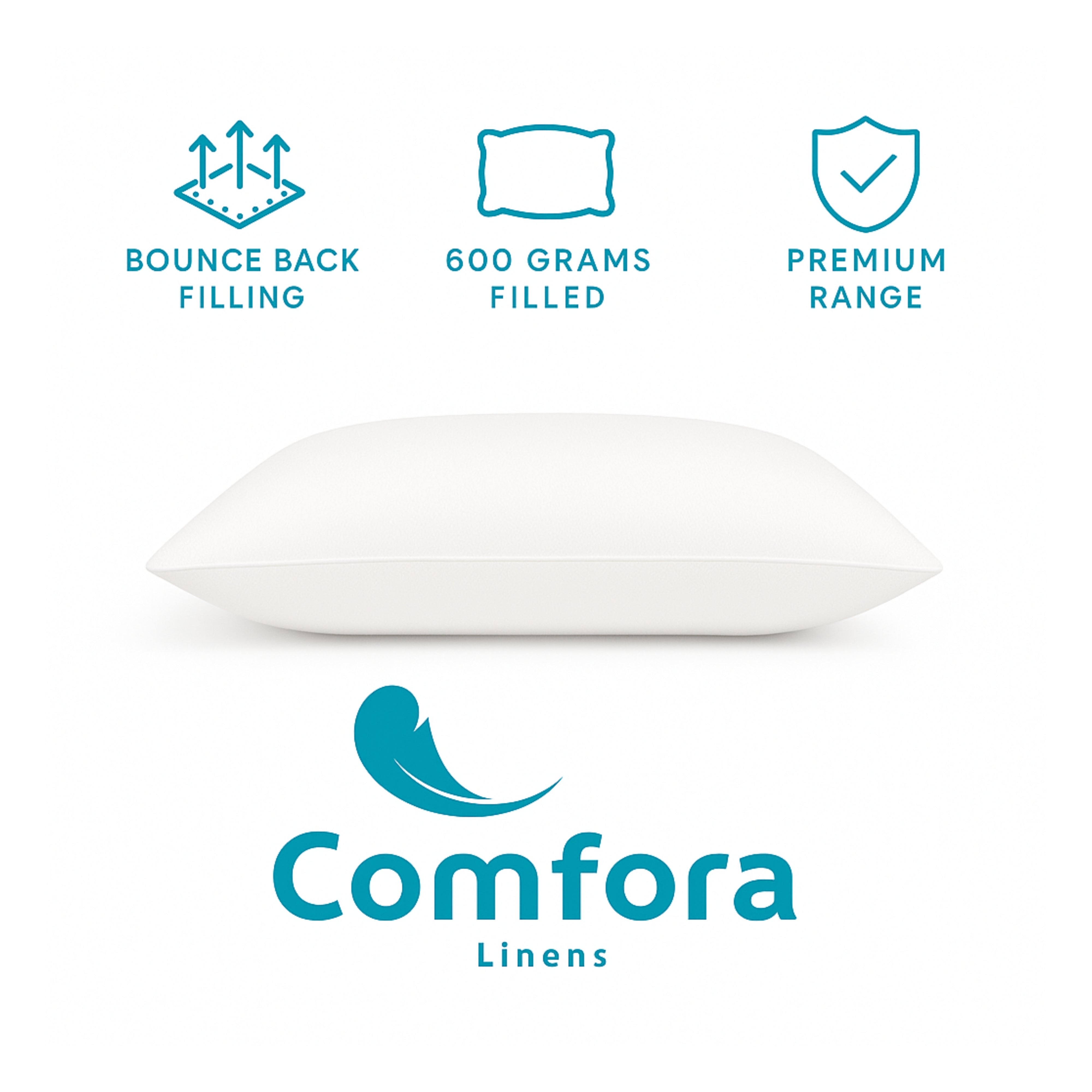 Medium Weight - 600g Filled - Bed Pillows